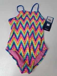 Speedo Girls' Swimsuit One Piece Print, Blue Lemonade, Size M  $44   NWT - Picture 1 of 6