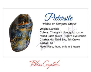 PIETERSITE Crystal Information Card, Double sided #HC60 - Picture 1 of 2