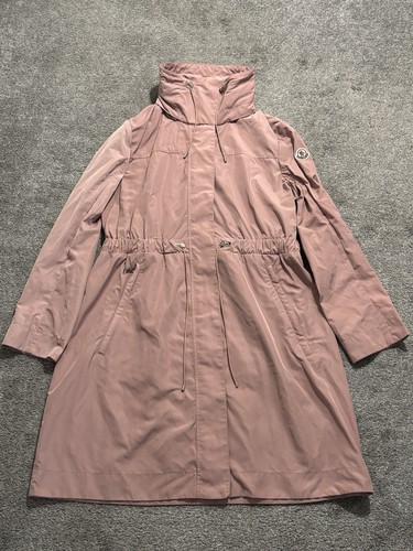 MONCLER Blush Rosa Malachite Parka Lungo Trench Cappotto Taglia 4 Autentico XL