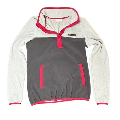 Pullover Columbia polar cuello a presión ropa deportiva top gris rosa XS Foto 1 de 4