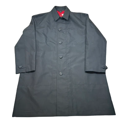 Hugo Boss Relaxed-Fit Black Coat Mens XL Rain Repellant Wind Overcoat $445 - Image 1 of 4