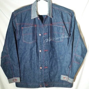 Vintage Platinum Fubu Jacket Mens XL Blue Denim Fat Albert Junkyard Gang  - Picture 1 of 6