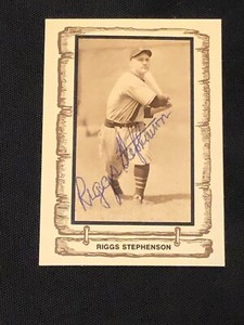 RIGGS STEPHENSON 1983 CRAMER BASEBALL LEGENDS SIGNED AUTOGRAPHED CARD CUBS