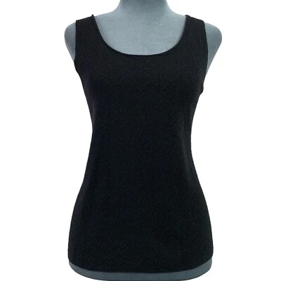 Blusa sin mangas Eileen Fisher para mujer pequeña 100 % lana negra con caparazón Foto 1 de 4