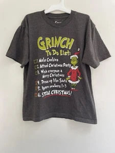 Dr. Seuss Hybrid Apparel Kids Boys Girls Grinch To Do List T-Shirt Dark Gray S - Picture 1 of 4
