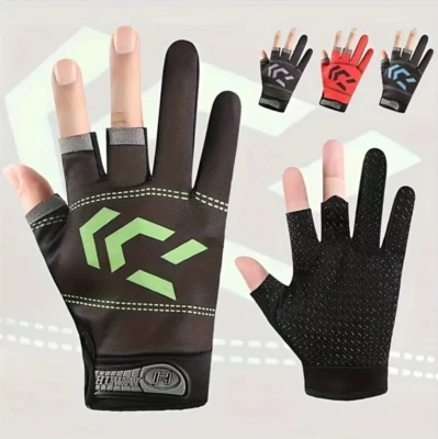 Guantes Impermeables Guantes de Pesca 2 Dedos Abatibles Invierno Cálidos A Prueba de Viento Exterior Reino Unido Foto 1 de 4