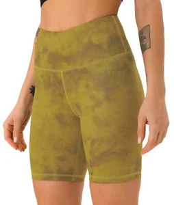 Women's High Waist Print Workout Yoga Shorts with 2 Hidden Pockets Non See-Th... - Picture 1 of 7