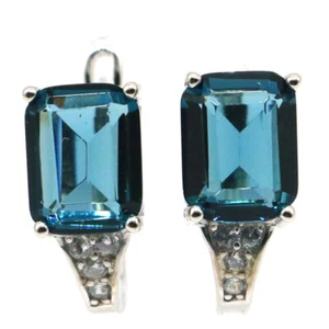 Buy 3 get 1 free 3.2g London Blue Topaz 925 Solid Sterling Silver Stud Earrings
