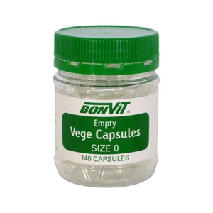 Bonvit Empty Vege Capsules Size 0 - 140 Capsules Vegan - Picture 1 of 1