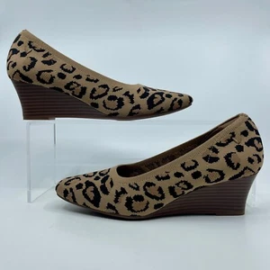 Vivaia Size 39 US 8 Square Toe Margot Wedge Pro In Leopard - Picture 1 of 7