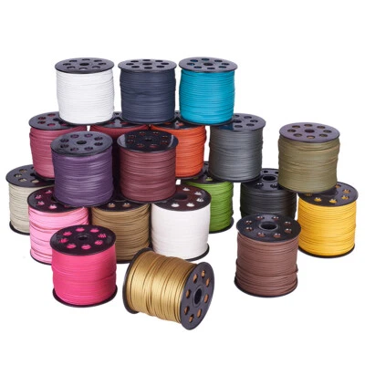 98yard/roll Faux Suede Cord Micro-Fiber Imitation Leather Suede Lace Mutli-Color - Image 1 of 3