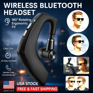 Wireless Bluetooth 5.0 Earpiece Headset Driving Trucker Earbuds Noise Cancelling - Picture 1 of 9