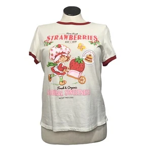 Camiseta Strawberry ShortCake Mujer Talla M Color Beige Manga Corta’s Cuello Redondo - Imagen 1 de 12