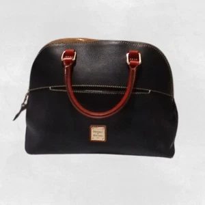 Dooney & Bourke Womens Satchel Crossbody Bag Black Charli Leather Domed Pebbled - Picture 1 of 14