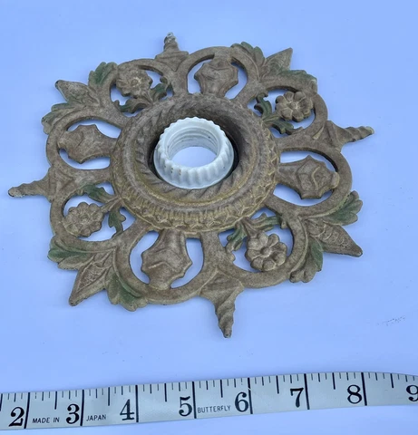 Antique Cast Iron Flush Mount Ceiling Light Fixture Cover