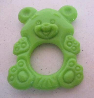 First Years-Baby Teether-Green Bear-3 1/4"Tall-1976-Vintage-As Shown - Image 1 of 3