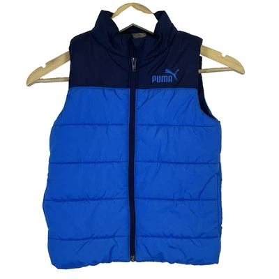 Puma Niños Talla XS 5/6 Chaleco Puffer Chaqueta Azul Deportivo Jugar Deporte Informal Foto 1 de 4