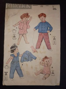 VTG 60’s Butterick Sewing Pattern #8230 Infants SZ 1 Boy/Girl Playsuit Jacket - Picture 1 of 3