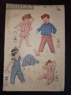 VTG 60’s Butterick Sewing Pattern #8230 Infants SZ 1 Boy/Girl Playsuit Jacket - Image 1 of 3