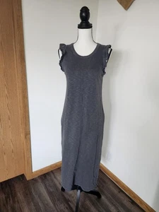 Universal Thread Charcoal Grey Ruffle Sleeve Midi Dress - Picture 1 of 4