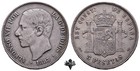 SPANIEN 5 pesetas 1883 SILVER Silbermünze Peseten Alfonso XII Spain