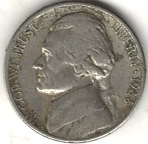S Jefferson 1938 níquel en muy buen estado ~ ver el escaneo stk 38SVF - Imagen 1 de 5