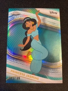 2025 TOPPS CHROME DISNEY PRINCESS JASMINE #185 AQUA REFRACTOR  /199 COLOR MATCH! - Picture 1 of 2