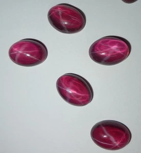 Transparent Star Ruby Oval 14x10 mm Cabochon 6 Rayed Lab-created 5 pieces Lot - Picture 1 of 12