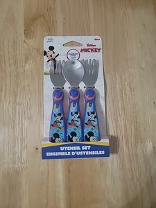 Disney Mickey Mouse Stainless Steel Utensil Set Forks & Spoon Flatware NEW - Picture 1 of 2