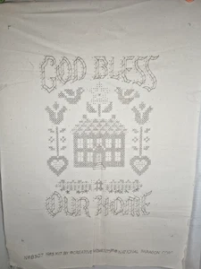 God Bless Our House Stamped  Fabric  Pattern 23 X 16 inches Paragon 1983 - Picture 1 of 8