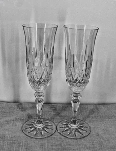 Galway Crystal Tall Champagne Flauti Set di 2 Vetro Taglio Trasparente Irlanda Calici - Foto 1 di 3