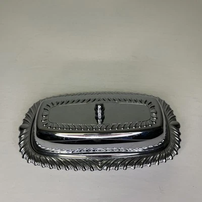 Irvinware Silver Plate Chrome Covered Butter Dish Made in USA - Image 1 of 4