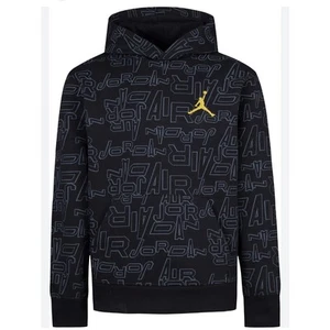Jordan Boys Take Flight Printed Pullover Hoodie Activewear Gym Black Size XL - Picture 1 of 13