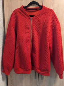 Shein Curve Blouson bomberjacke Zopfmuster Rot Gr Xxl - Bild 1 von 4
