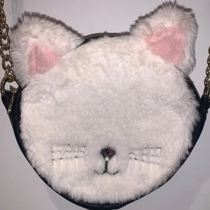 Betsey Johnson White Fur Cat Crossbody Purse Luv Betsey - Picture 1 of 5