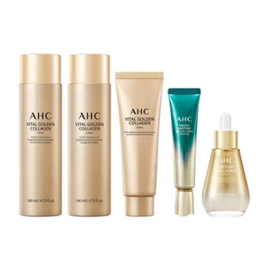 Korean Skin Care Set AHC 5pc Total Skin Care Kit w/ Collagen & Gold - Picture 1 of 5