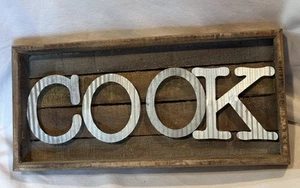 Mudpie COOK Corregated Tin Sign - Picture 1 of 9