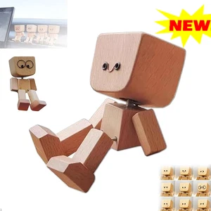 New! Shaking Wooden Man Figure Decoration Desktop & Car -Cut e! - Picture 1 of 12