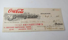 1928 Coca Cola Bottling Works Jackson Tenn Check Only $55.00 on eBay