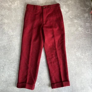 Comme Des Garcons Homme Tanaka Wool Red Pants Check Ad2000 embroidery Used Japan - Picture 1 of 14