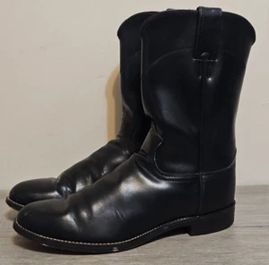 Botas de Vaquero Justin Negras Western Estilo #3702 Para Hombre Talla 7.5 D De Colección - Imagen 1 de 11