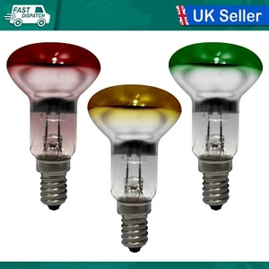25W COLOUR R50 SPOT BULBS SES RED YELLOW GREEN SMALL SCREW CAP - Picture 1 of 4