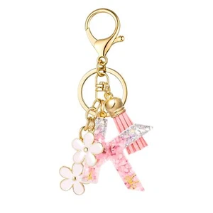 Girls Flower Cute Keychain Initial K Key Chain for Women - Picture 1 of 5