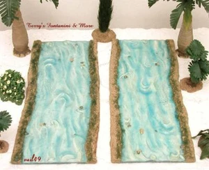 FONTANINI ITALY 5" STREAMS 2PC STRAIGHT NATIVITY VILLAGE SET 56519 GC - Picture 1 of 2