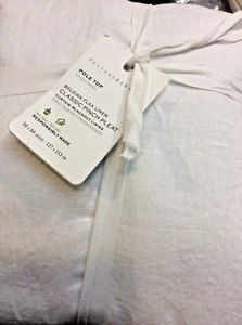 Pottery Barn One klassischer belgischer Leinen Plissee Verdunkelungsvorhang 50 x 84 weiß - Bild 1 von 1