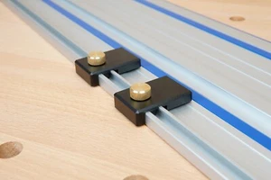 Paradas de límite de riel guía de aluminio compatibles con rieles de sierra de oruga Kreg - Imagen 1 de 4