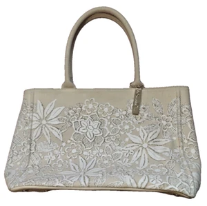 Oscar de la Renta Women's Floral Canvas Tote Bag Purse Neiman Marcus Target - Picture 1 of 7