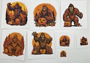 Big Foot, Sasquatch, Yeti, Abominable Snowman, KISS CUT Stickers 8 Count - Picture 1 of 3
