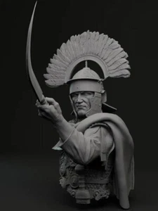 Maßstab 1:10 römischer Zenturio Büste Figur Resin historische Skulptur unbemalt - Bild 1 von 6