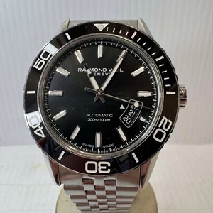 Raymond Weil Men's Wristwatch 2760 Diver Black Dial Stainless Steel Bracelet - Picture 1 of 5